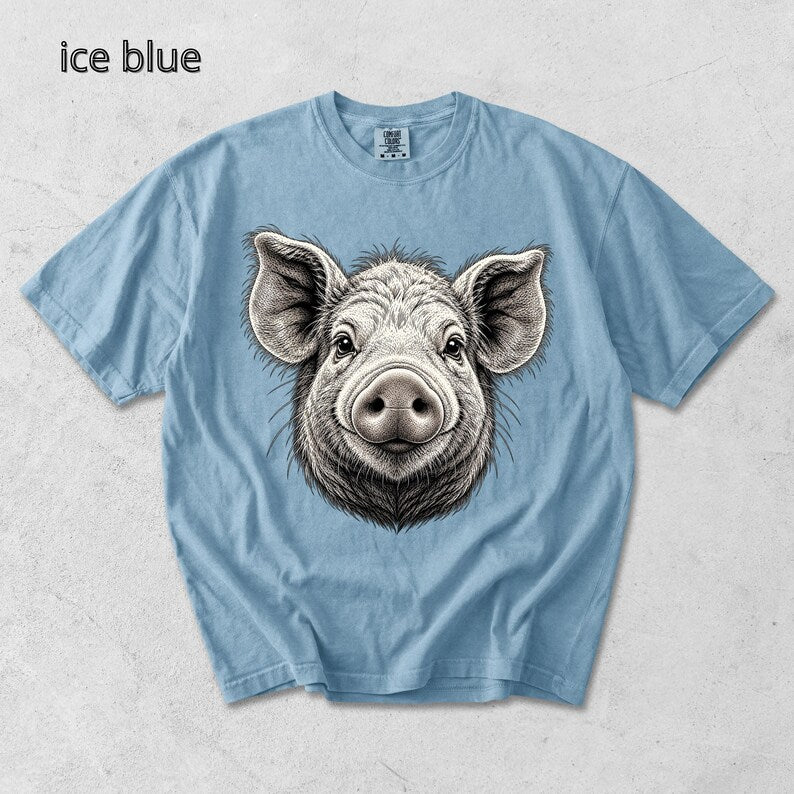 Pig Head T-Shirt, Piglet TShirt, Comfort Colors Tee