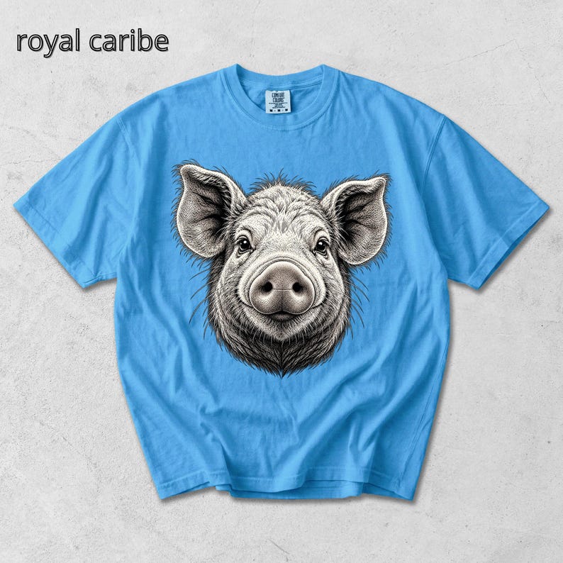 Pig Head T-Shirt, Piglet TShirt, Comfort Colors Tee