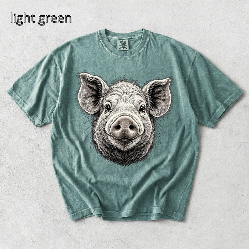 Pig Head T-Shirt, Piglet TShirt, Comfort Colors Tee