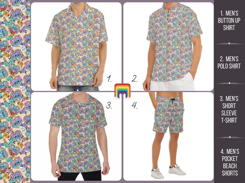 Tattoo Hearts Stitch - Disney Inspired Men's Button Down product image 2
