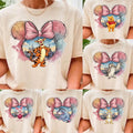 Winnie the Pooh T-Shirt, Retro Disney Castle Shirt, Watercolor Tigger Piglet Eeyore Tee, Magical Kingdom Apparel, Cute Cartoon Matching Top