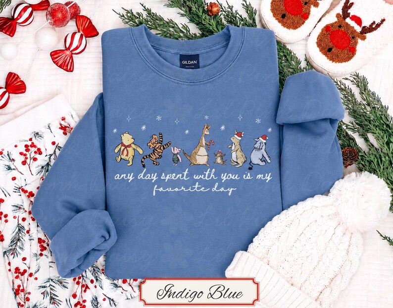 Pooh Sweatshirt, Classic Winnie-the-pooh, Christmas Pooh Bear