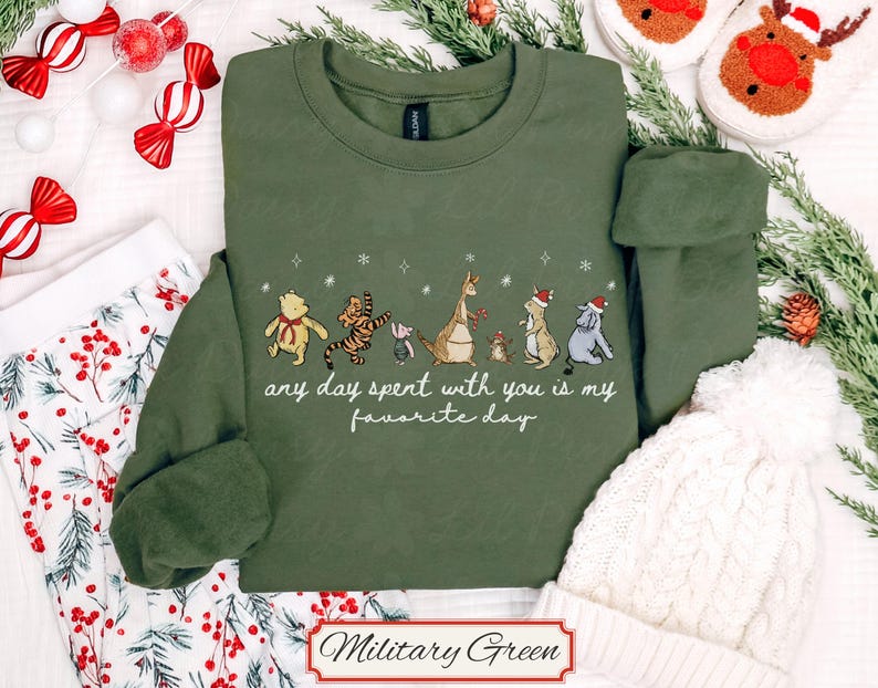 Pooh Sweatshirt, Classic Winnie-the-pooh, Christmas Pooh Bear