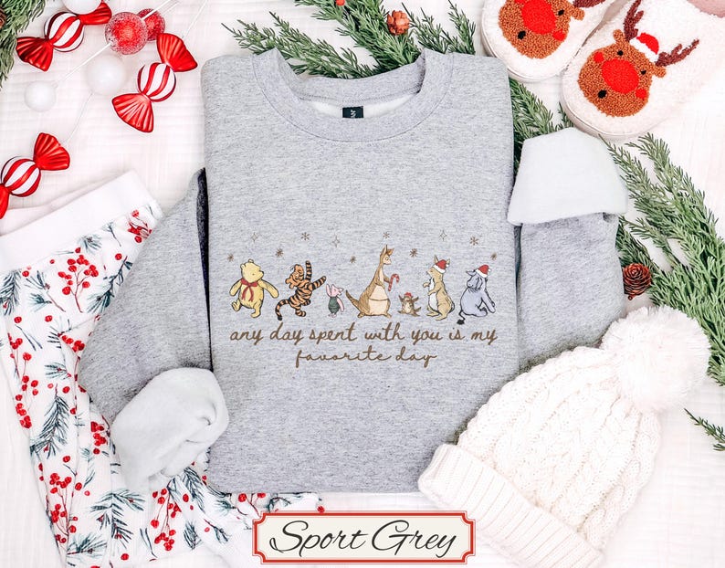 Pooh Sweatshirt, Classic Winnie-the-pooh, Christmas Pooh Bear