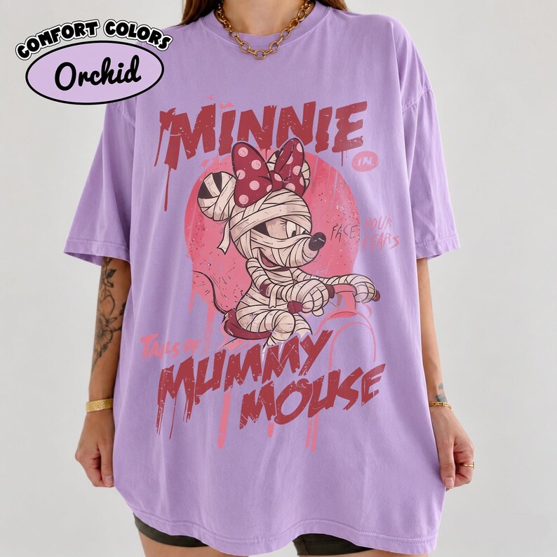 Tails of Mummy Mouse Disney Halloween Shirt, Comfort Colors Mickey Minnie Daisy Donald Goofy Pluto Mummy Tee, Retro Spooky Family Vacation