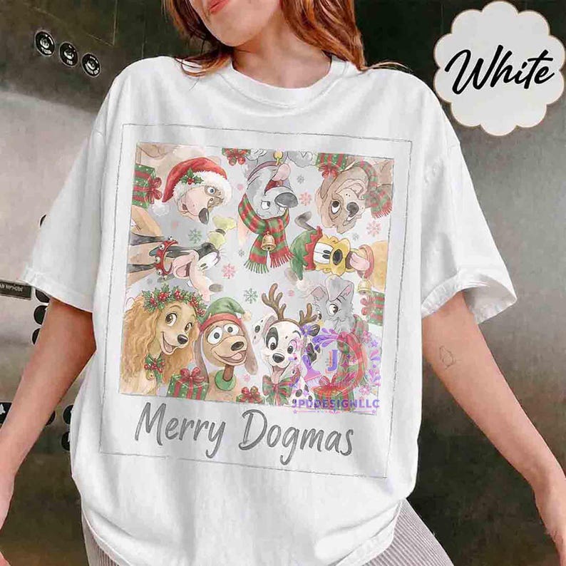 Comfort Colors Disney Dogs Merry Dogmas T-shirt, Pluto Disney Puppy Christmas Tee, Disney Pet Lovers Shirt, Lady Tramp Xmas, Family Gifts