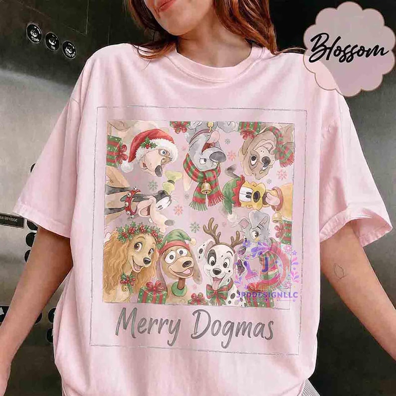 Comfort Colors Disney Dogs Merry Dogmas T-shirt, Pluto Disney Puppy Christmas Tee, Disney Pet Lovers Shirt, Lady Tramp Xmas, Family Gifts
