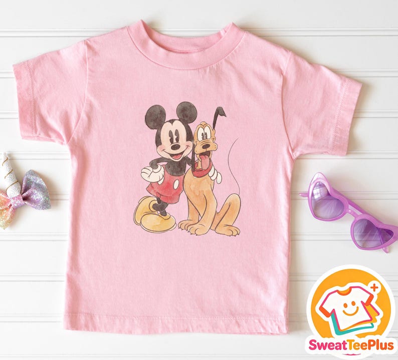 Comfort Colors Mickey & Friends Shirt, Retro Mickey and Pluto Tee, Family Vacation Matching Shirts, Disney Trip Gift Tee, Mouse Family Shirt