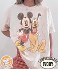 Comfort Colors Mickey & Friends Shirt, Retro Mickey and Pluto Tee, Family Vacation Matching Shirts, Disney Trip Gift Tee, Mouse Family Shirt