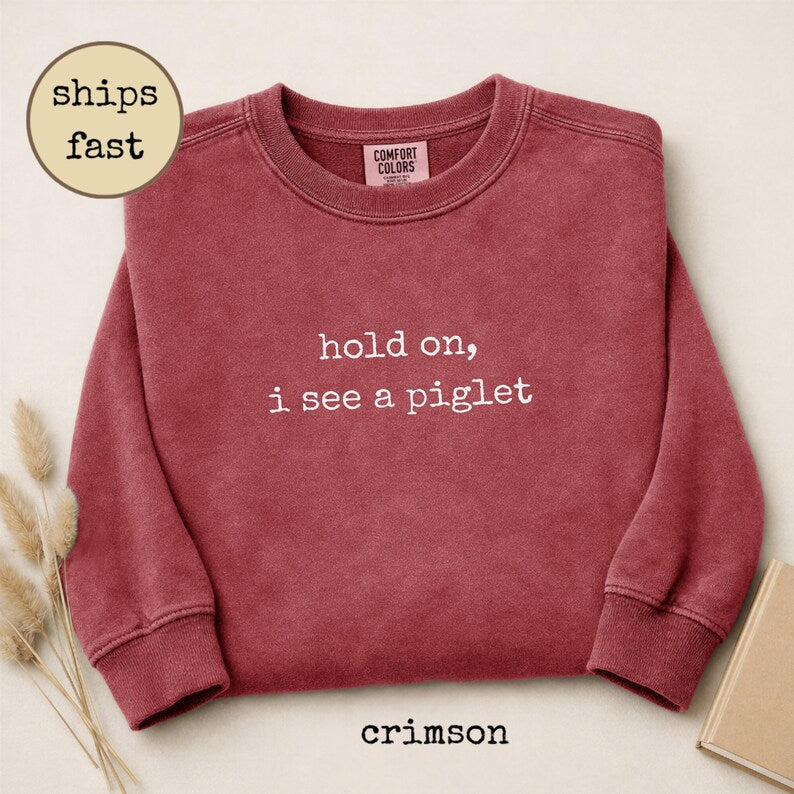 Comfort Colors® Hold On I See A Piglet Shirt, Funny Farm Animal Lover Gift, Cute Pig Sweatshirt, Pig Lover Gift, Christmas Gift For Her