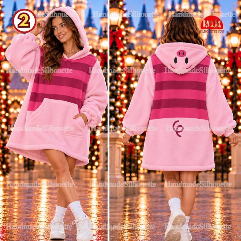 Winnie The Pooh Costume Oversized Blanket Hoodie, Pooh Piglet Tigger Eeyore Cosplay Matching Group, Funny Christmas Hoodie, Xmas Gift