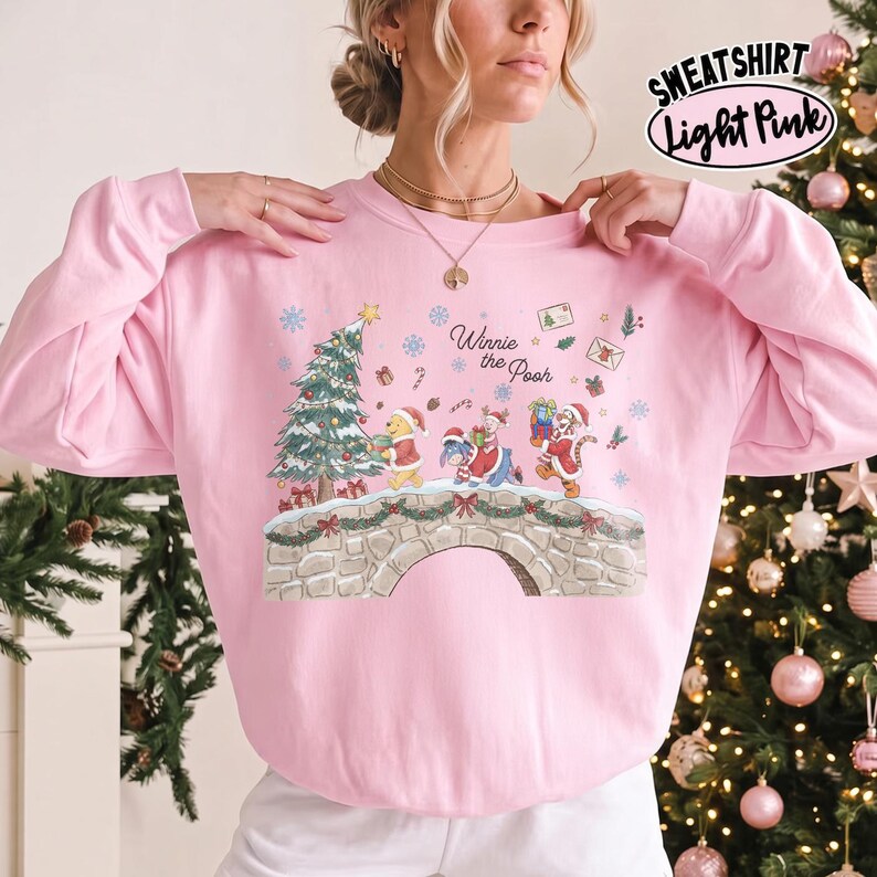 Disney Winnie The Pooh Classic Merry Christmas Sweater, Pooh Tigger Eeyore Piglet Christmas Costume, Mickey's Very Merry Christmas Party