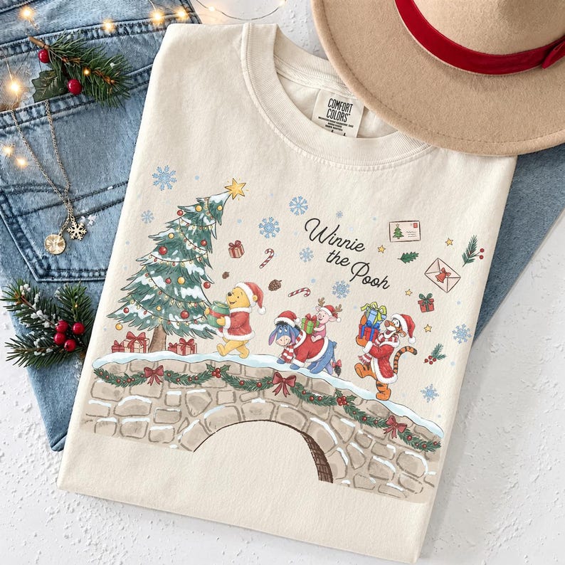 Disney Winnie The Pooh Classic Merry Christmas Sweater, Pooh Tigger Eeyore Piglet Christmas Costume, Mickey's Very Merry Christmas Party