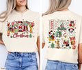 Disney Christmas Kids Shirt Comfort Colors® Mickey And Friends Holiday Tee, Christmas Mickey Donald Goofy Pluto Santa, Front And Back Xmas