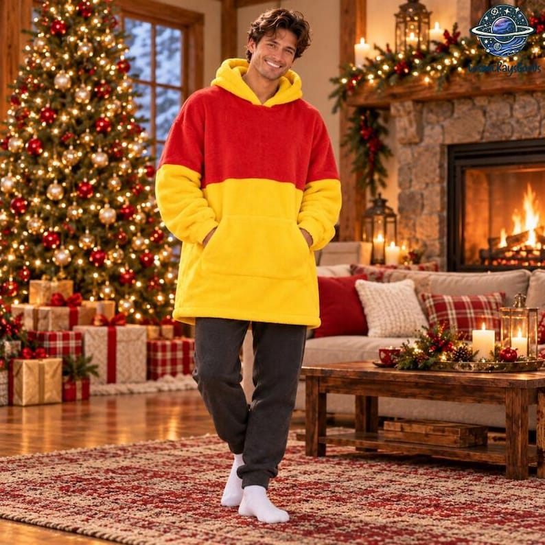 Pooh Bear Blanket Hoodie, Pooh Piglet Tigger Eeyore Matching Group Costume, Halloween Cosplay Outfit, Holiday Sleepwear Set