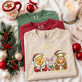 Winnie the Pooh Christmas Tee, Tigger Piglet Holiday Graphic Shirt (Comfort Colors)