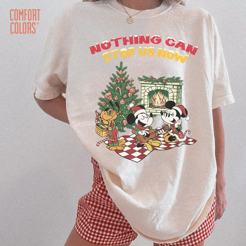 Retro Comfort Colors Runaway Railway Mickey Minnie Pluto Shirt, Nothing Can Stop Us Now, Disney Ride Shirt, Family 2026 Disney Park Shirt