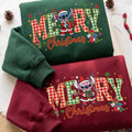 Embroidered Stitch Angel Sweatshirt, Disney Christmas Couple Shirts, Matching Disneyland Xmas Trip Hoodie, Newlywed Holiday Gift