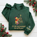 EMBROIDERED Winnie the Pooh Christmas Sweatshirt, Pooh and Piglet Christmas Tree Sweater, Disney Holiday Shirt, Festive Pooh Bear Shirt