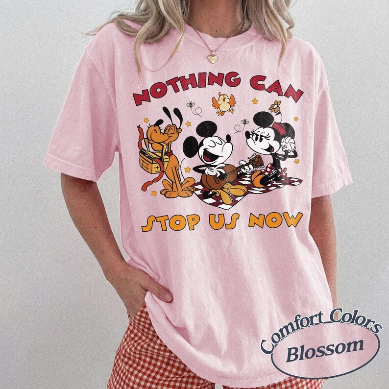 Retro Comfort Colors Runaway Railway Mickey Minnie Pluto Shirt, Nothing Can Stop Us Now, Disney Ride Shirt, Family 2026 Disney Park Shirt