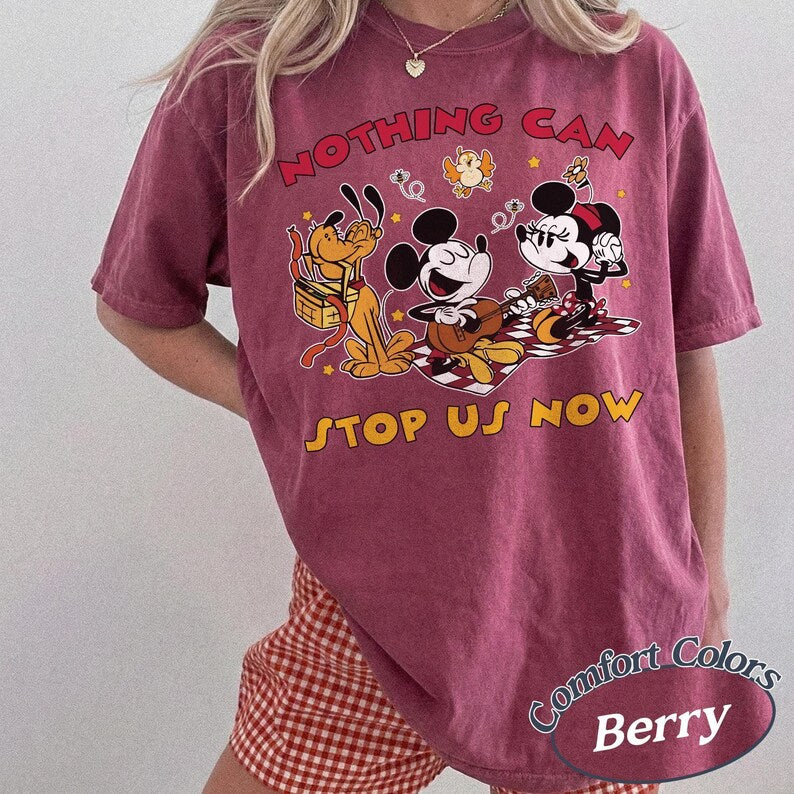 Retro Comfort Colors Runaway Railway Mickey Minnie Pluto Shirt, Nothing Can Stop Us Now, Disney Ride Shirt, Family 2026 Disney Park Shirt