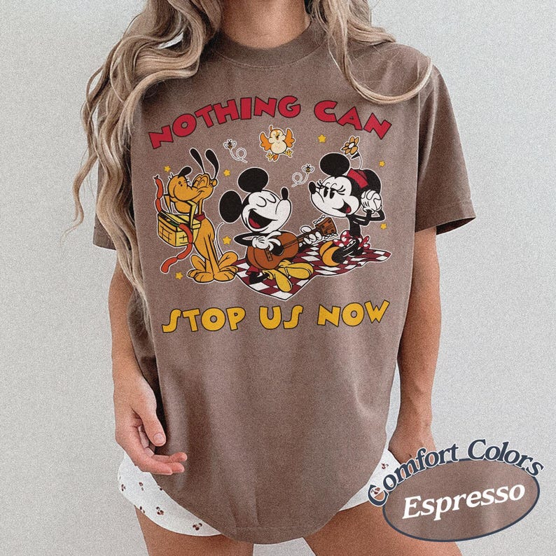Retro Comfort Colors Runaway Railway Mickey Minnie Pluto Shirt, Nothing Can Stop Us Now, Disney Ride Shirt, Family 2026 Disney Park Shirt