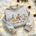 Disney Dogs Life Is Better With Dogs Embroidered Sweatshirt, Pluto Lady and Tramp Gingham Mock Neck Crewneck, Dog Mom Gift