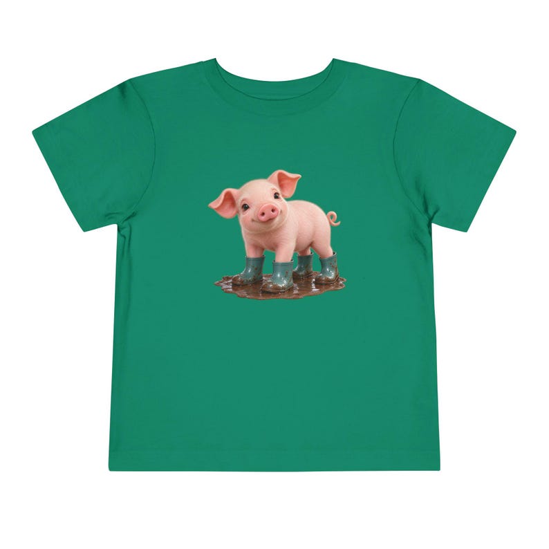 Cute Piglet Mud Puddle Toddler Short Sleeve Tee