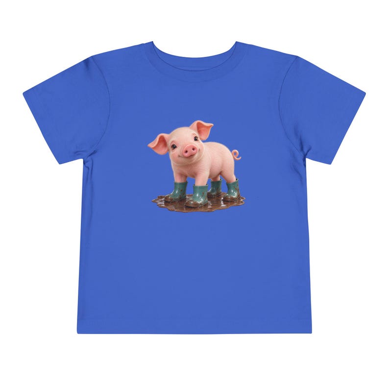 Cute Piglet Mud Puddle Toddler Short Sleeve Tee
