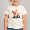 Cute Piglet Mud Puddle Toddler Short Sleeve Tee