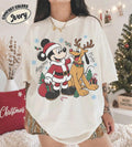 Retro Mickey And Pluto Christmas Shirt, Comfort Colors Santa Mickey Design Tee, Mickey Very Merry Christmas Party 2026 Shirt, DisneyLand Tee