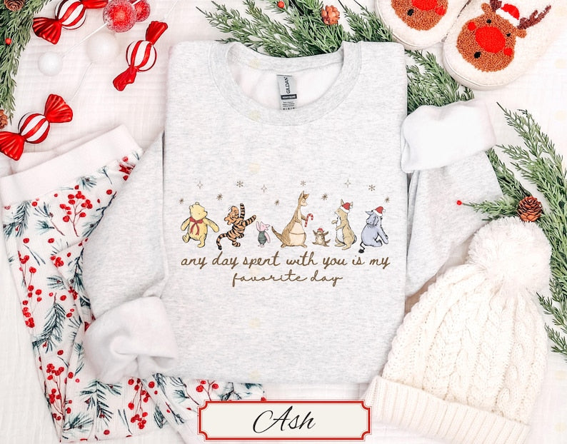 Pooh Sweatshirt, Classic Winnie-the-pooh, Christmas Pooh Bear