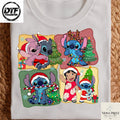 Disney Stitch Christmas DTF Transfer, Lilo Angel Xmas Heat Transfer, Ready to Press Holiday Shirt Print