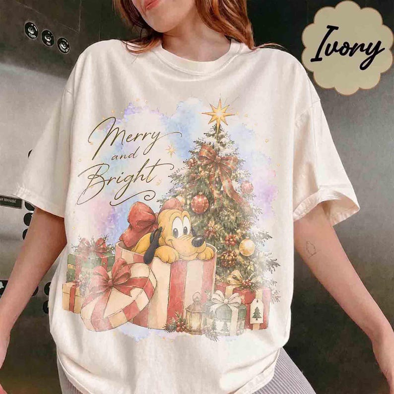 Retro Disney Pluto Dog Christmas Presents Shirt, Mickey's Very Merry Christmas Party 2026 Tee, Disneyland Holiday Family Gifts, Dog Lover