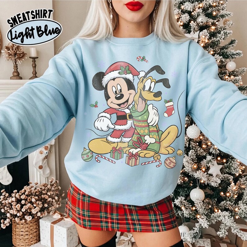 Mickey Pluto Christmas Shirt, Retro Disney Best Friends Holiday Shirt, Disneyland Family Matching Christmas Vacation Trip Shirt 2026