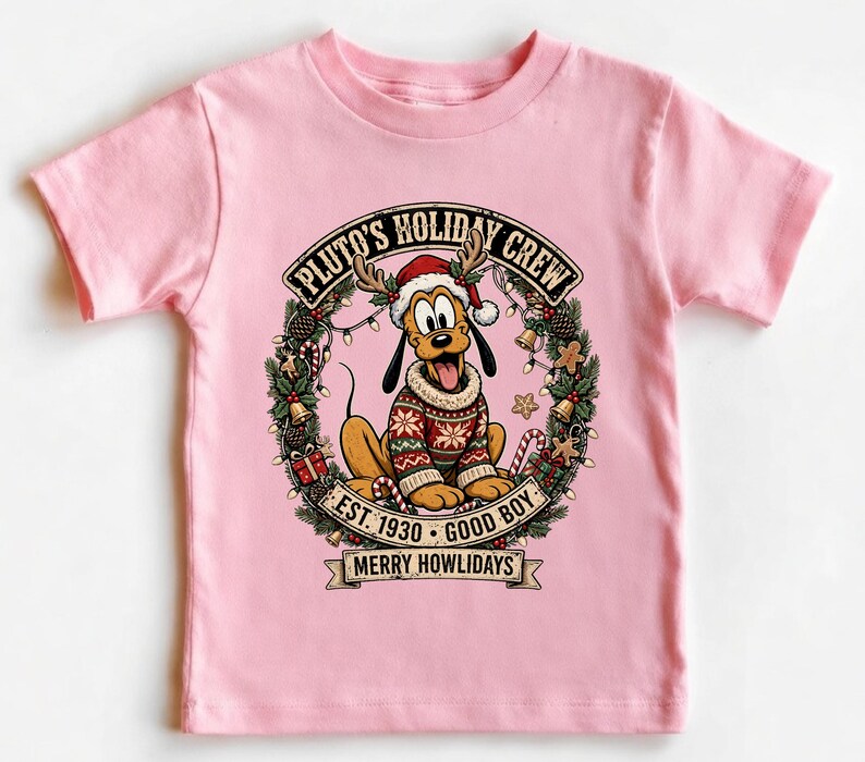 Pluto Christmas Shirt, Disney Holiday Crew T-shirt, Vintage Disney Xmas Sweatshirt, Retro Merry Howlidays Dog Mom Shirt