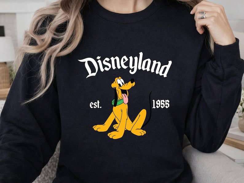 Vintage Disneyland Pluto Sweatshirt, Retro 1955 Est. Crewneck