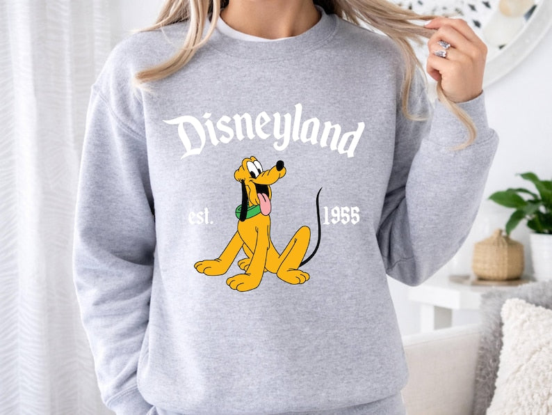 Vintage Disneyland Pluto Sweatshirt, Retro 1955 Est. Crewneck