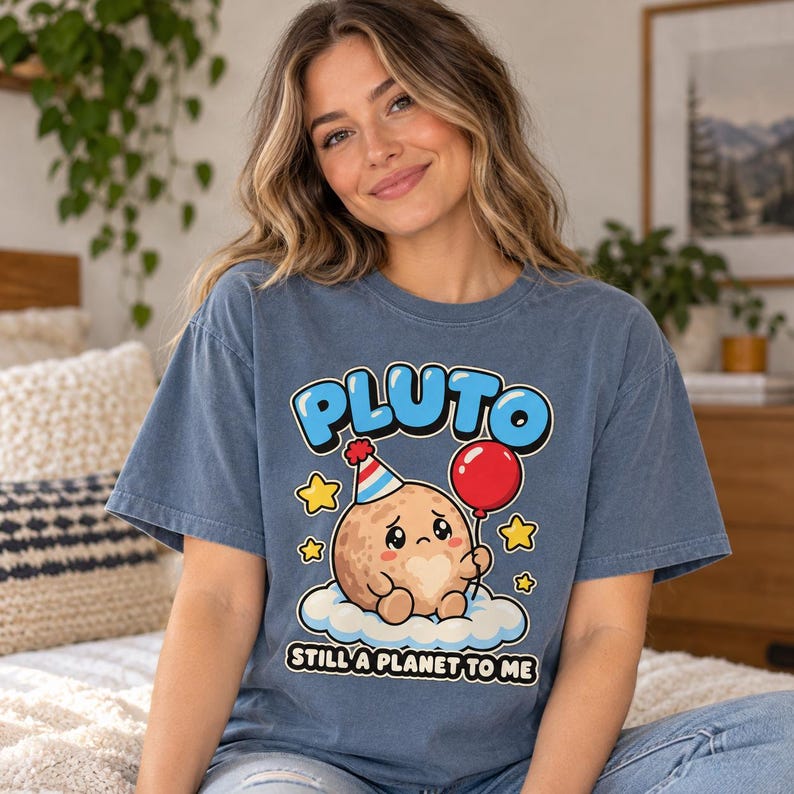 Pluto Shirt, Cute Space Tee, Dwarf Planet Shirt, Space Lover Gift, Comfort Colors T-Shirt