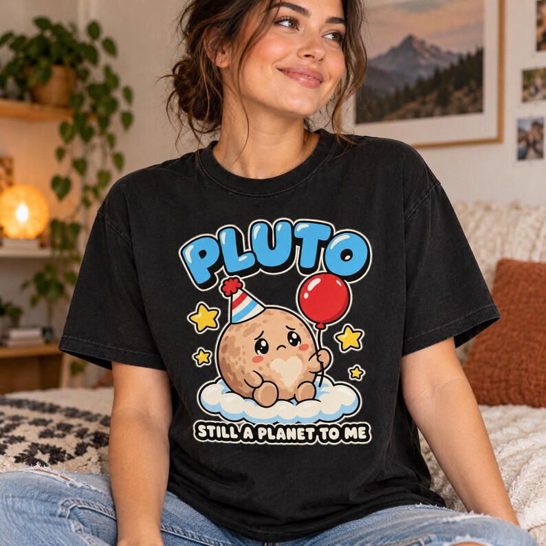 Pluto Shirt, Cute Space Tee, Dwarf Planet Shirt, Space Lover Gift, Comfort Colors T-Shirt