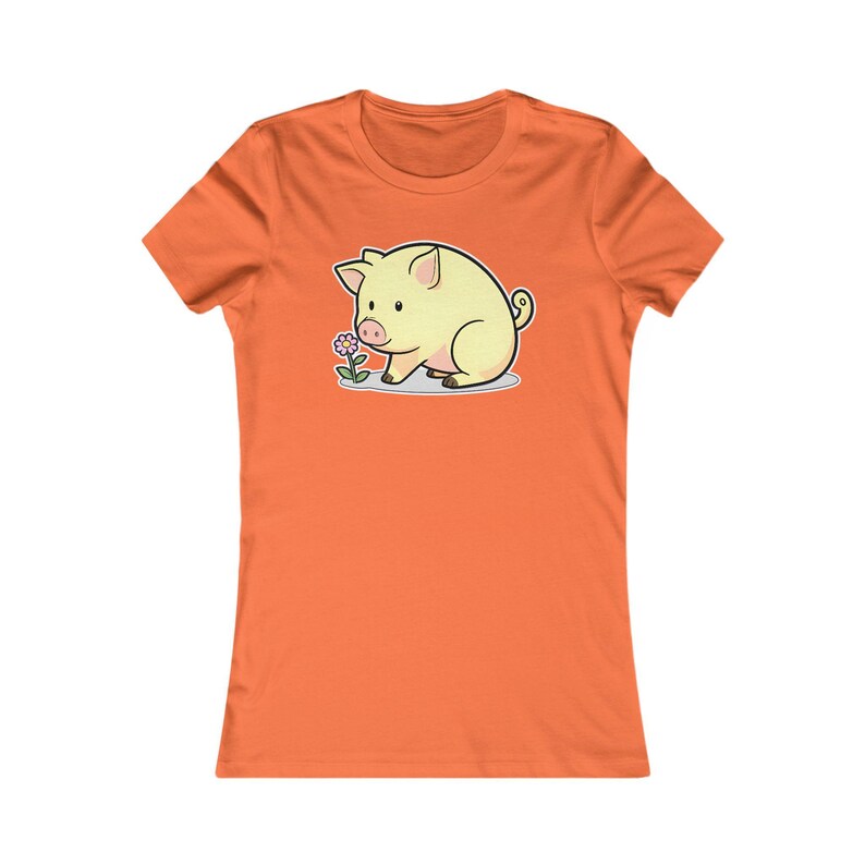 Piglet Shirt, Cute Women's Tee, Kawaii Animal Graphic Top, Lover Gift for Her
