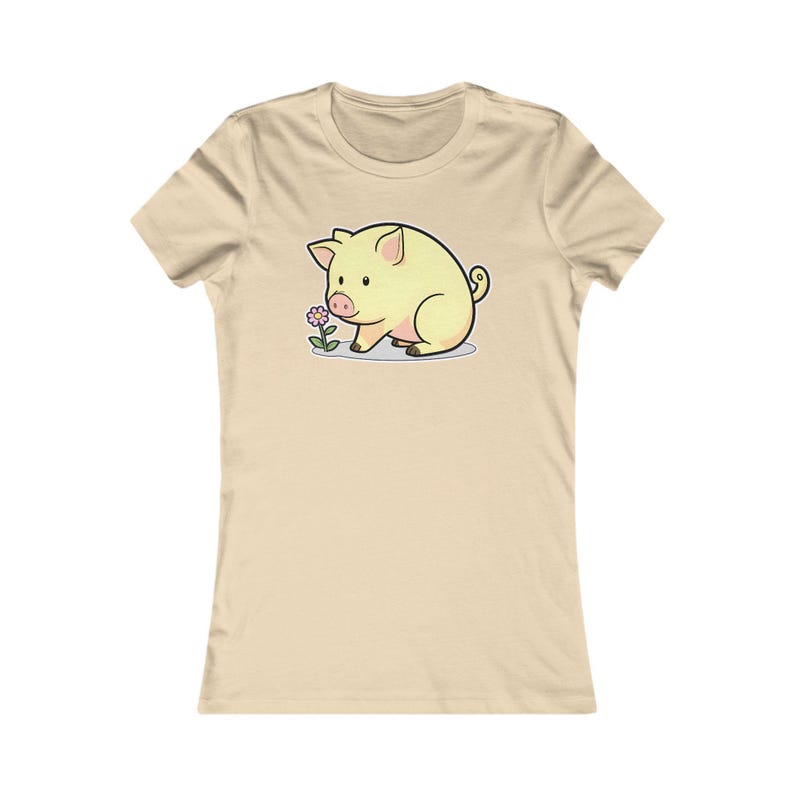 Piglet Shirt, Cute Women's Tee, Kawaii Animal Graphic Top, Lover Gift for Her