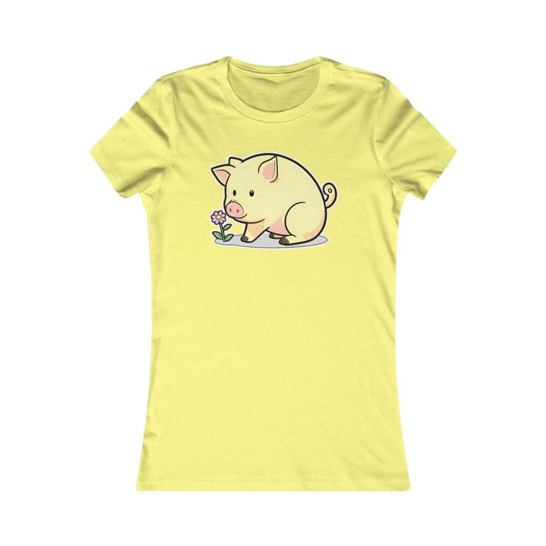 Piglet Shirt, Cute Women's Tee, Kawaii Animal Graphic Top, Lover Gift for Her