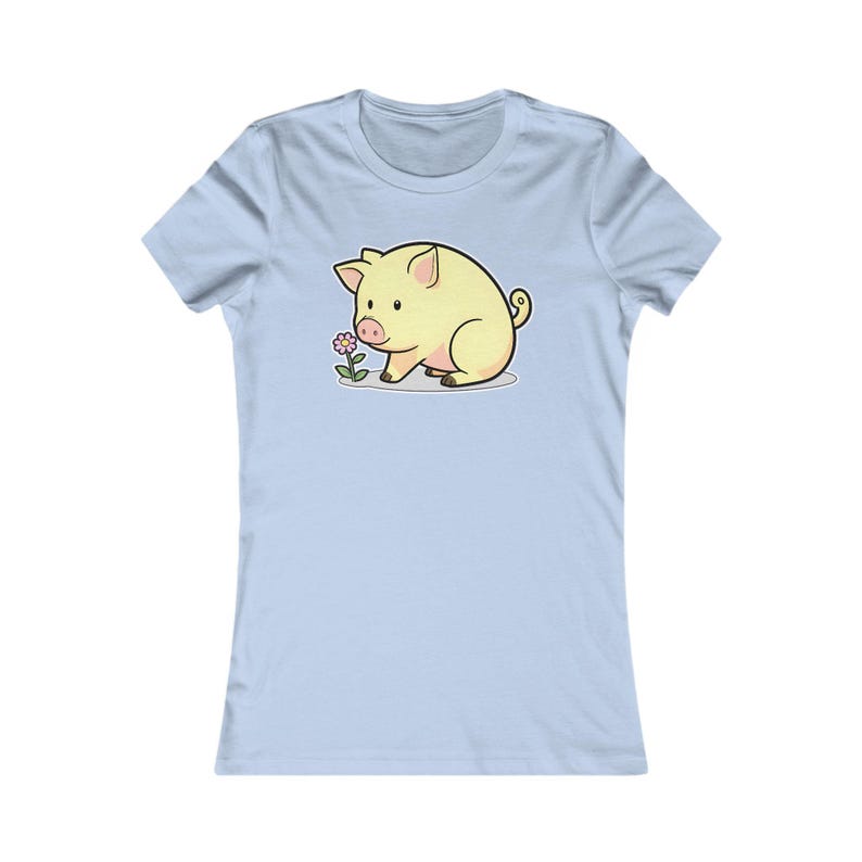 Piglet Shirt, Cute Women's Tee, Kawaii Animal Graphic Top, Lover Gift for Her