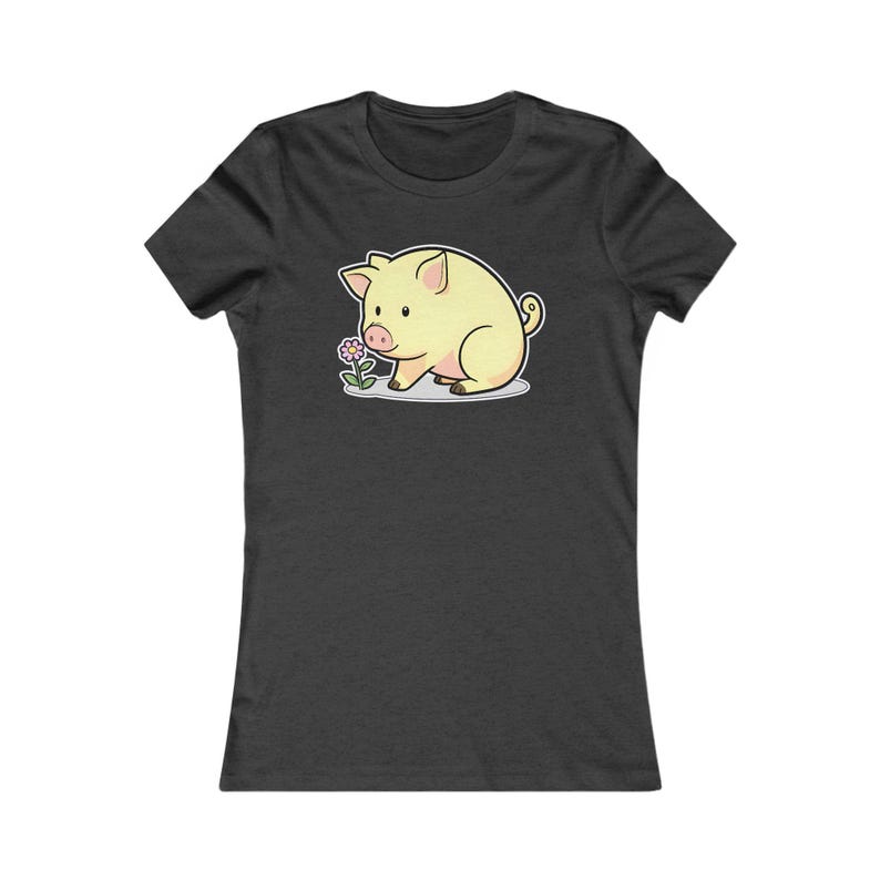 Piglet Shirt, Cute Women's Tee, Kawaii Animal Graphic Top, Lover Gift for Her