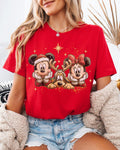 Bella Canvas Mickey Minnie Pluto Christmas Shirt, Vintage Disney Christmas Tee, Retro Disney Holiday Shirt, Disney Family Christmas Outfit