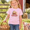 Farm Girl in Training Girls Tee | Retro Baby Chick and Piglet Farm Shirt