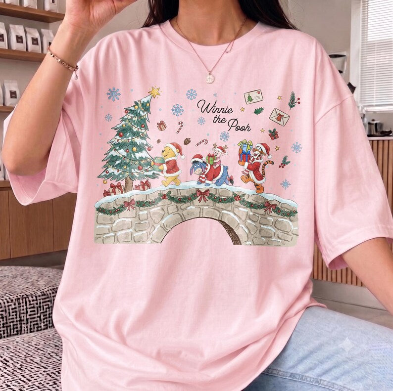 Disney Winnie The Pooh Classic Merry Christmas Sweater, Pooh Tigger Eeyore Piglet Christmas Costume, Mickey's Very Merry Christmas Party