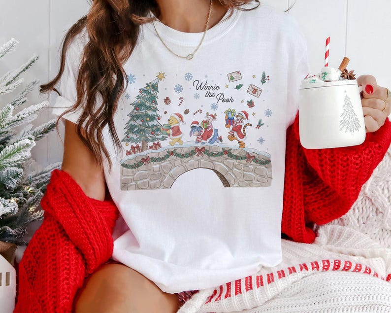 Disney Winnie The Pooh Classic Merry Christmas Sweater, Pooh Tigger Eeyore Piglet Christmas Costume, Mickey's Very Merry Christmas Party