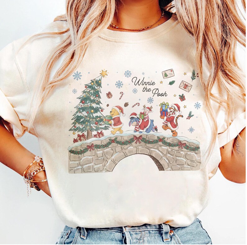 Disney Winnie The Pooh Classic Merry Christmas Sweater, Pooh Tigger Eeyore Piglet Christmas Costume, Mickey's Very Merry Christmas Party